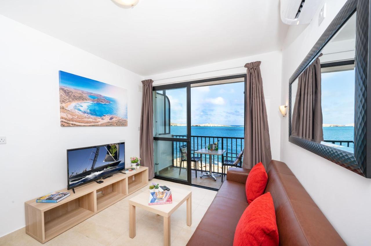 Islet Promenade Seafront 1 Bedroom Apartment With Sea View Balcony By Getawaysmalta St. Paul's Bay Exterior photo