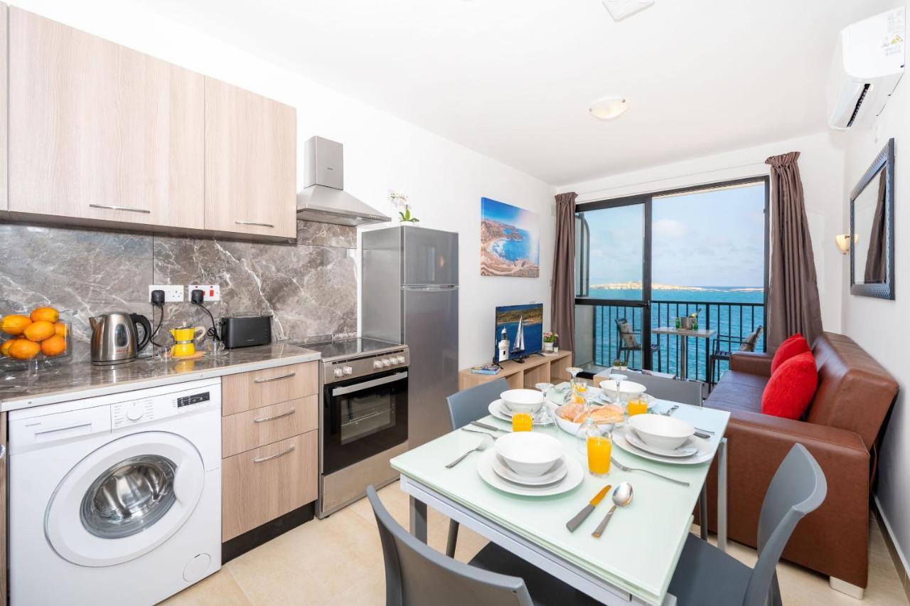 Islet Promenade Seafront 1 Bedroom Apartment With Sea View Balcony By Getawaysmalta St. Paul's Bay Exterior photo